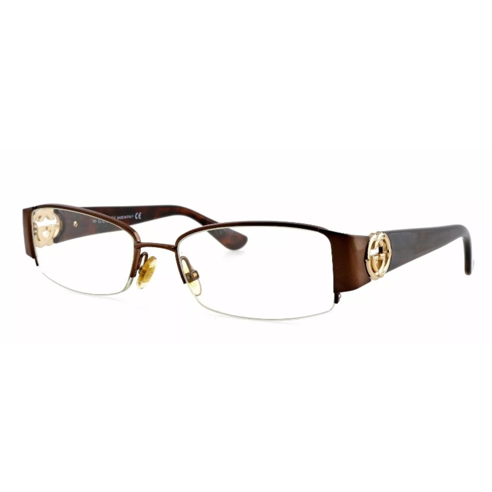 Gucci Brown and Gold Women's Eyeglasses 135 GG 2844 NVX
